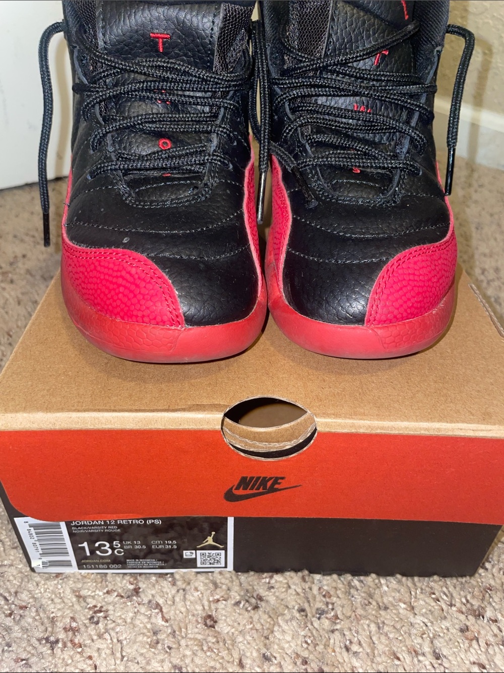 Nike Kids Black and Red Retro-Style Sneakers